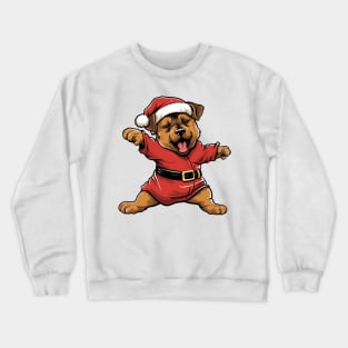 Cartoon Christmas Rottweiler Dog Dancing Crewneck Sweatshirt